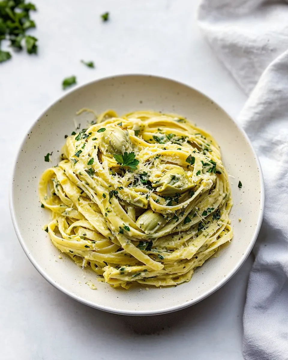 Quick Weeknight Pasta with Artichoke Sauce. recipe photo