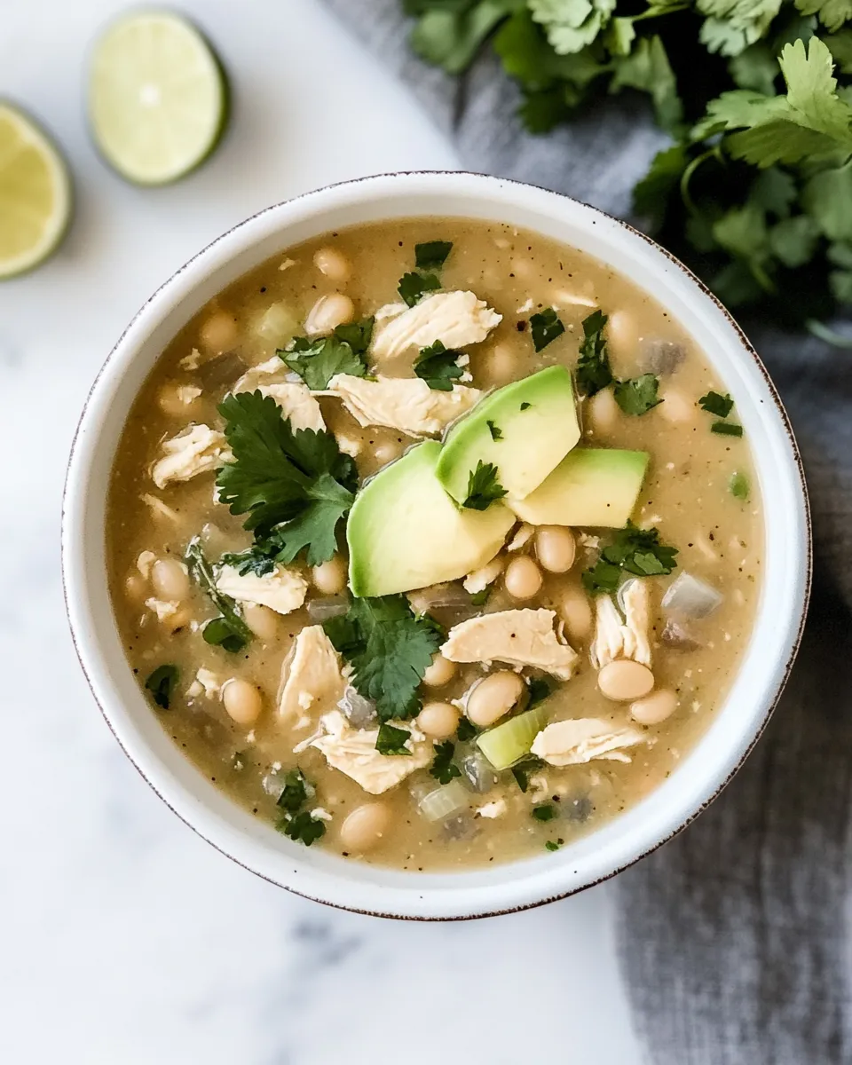 Delicious White Bean Chicken Chili food shot