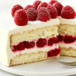 Homemade White Chocolate Cake Recipe with Raspberry photo