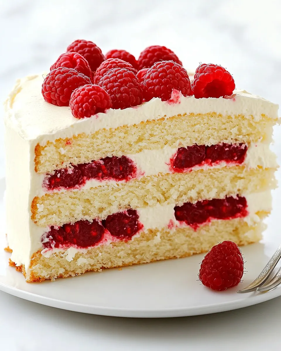 Easy White Chocolate Cake Recipe with Raspberry shot