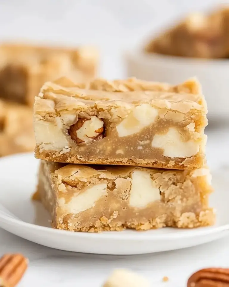 Homemade White Chocolate Pecan Blondies photo