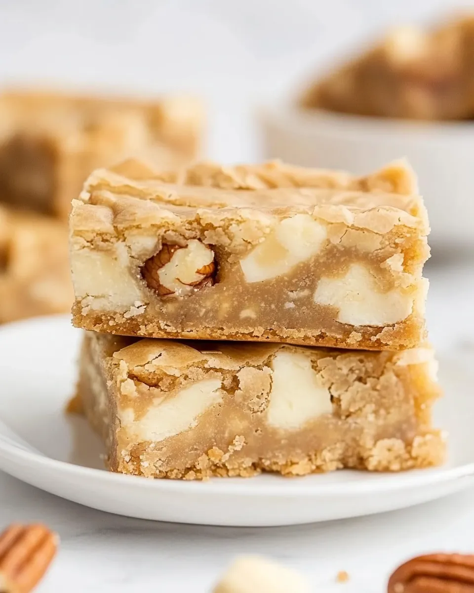 Homemade White Chocolate Pecan Blondies photo