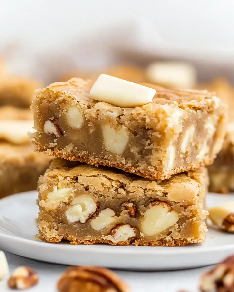 Easy White Chocolate Pecan Blondies recipe photo