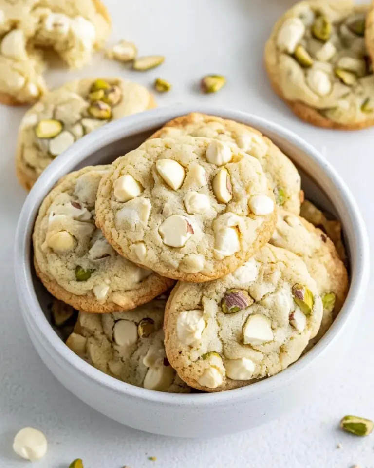 Homemade White Chocolate Pistachio Pudding Cookies photo