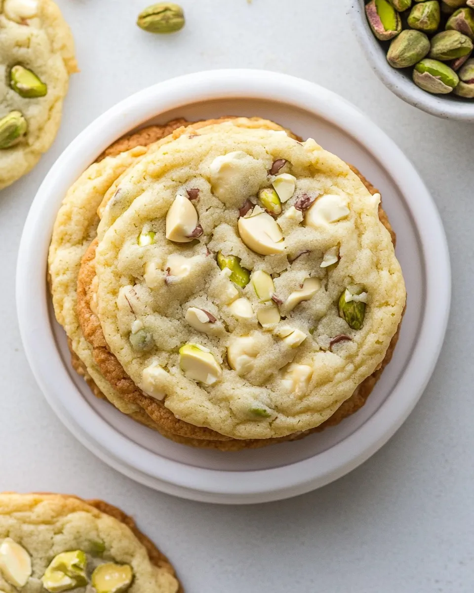 Classic White Chocolate Pistachio Pudding Cookies image