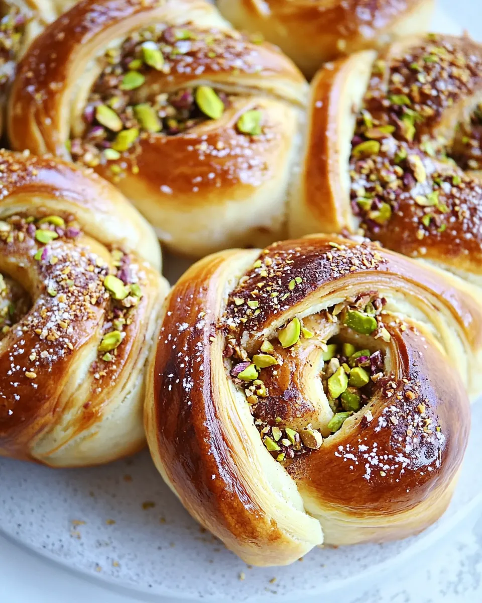 Classic White Chocolate & Pistachio Babka Rolls dish photo