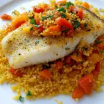 Homemade Wild Caught Cod with Moroccan Couscous photo
