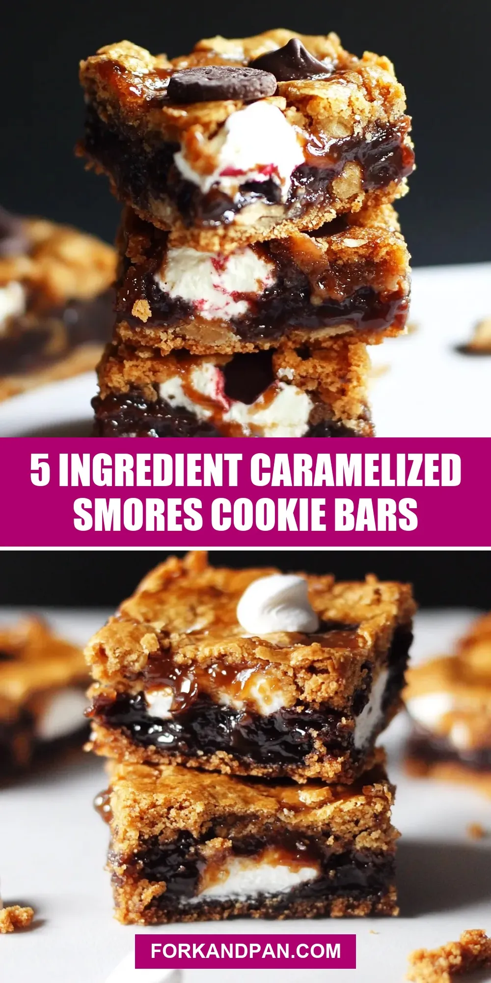 How To Make Creamy 5 Ingredient Caramelized Smores Cookie Bars