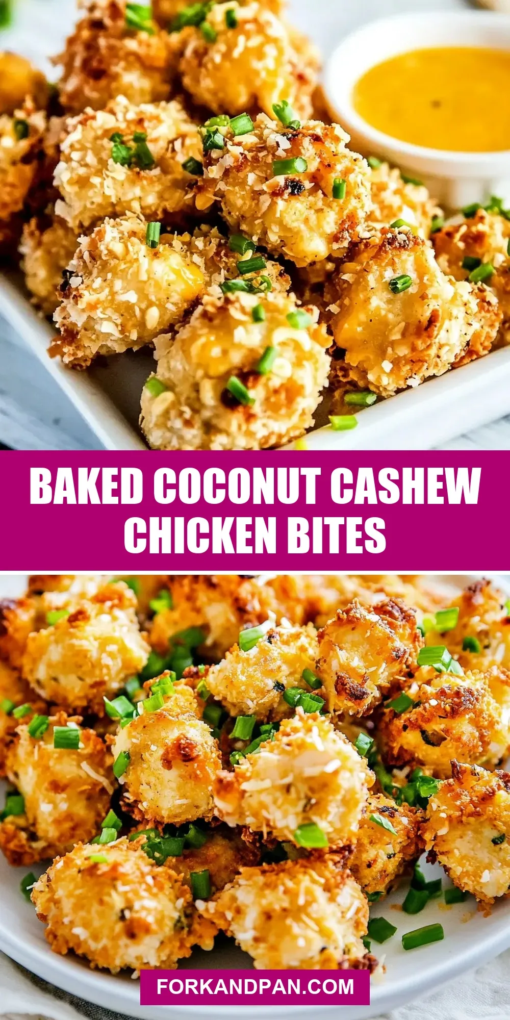 Easy Baked Coconut Cashew Chicken Bites Recipe