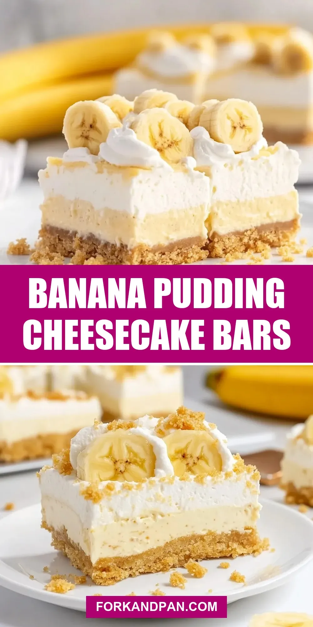 The Best Banana Pudding Cheesecake Bars Ever