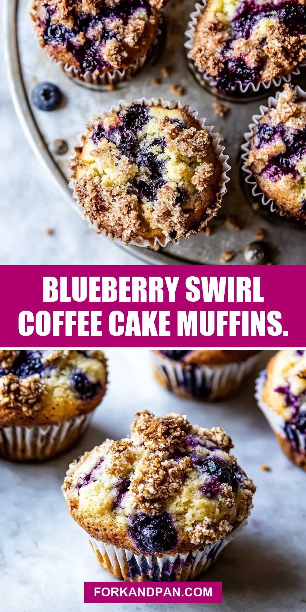 Easy Blueberry Swirl Coffee Cake Muffins. Recipe