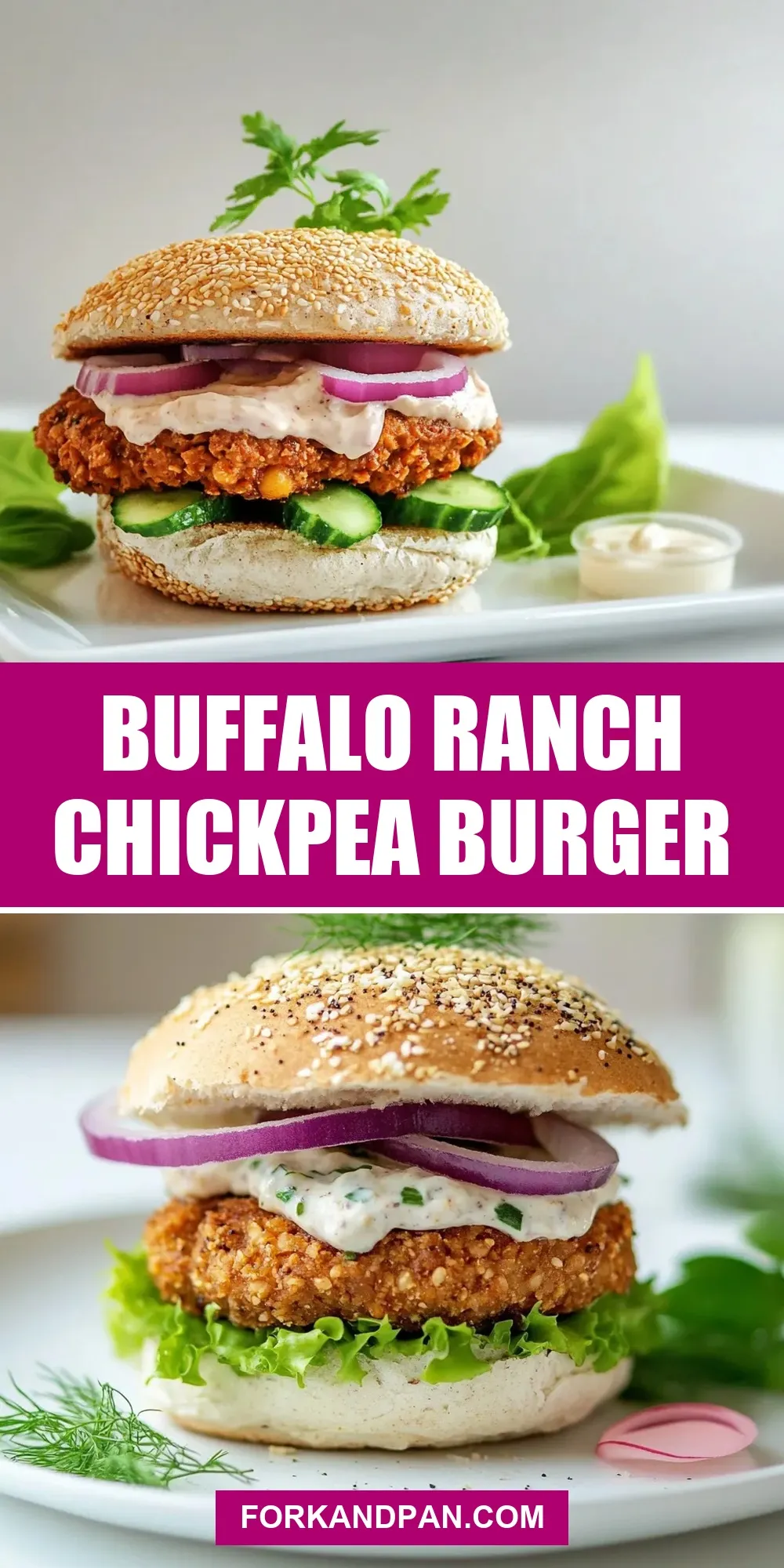 Savory Buffalo Ranch Chickpea Burger