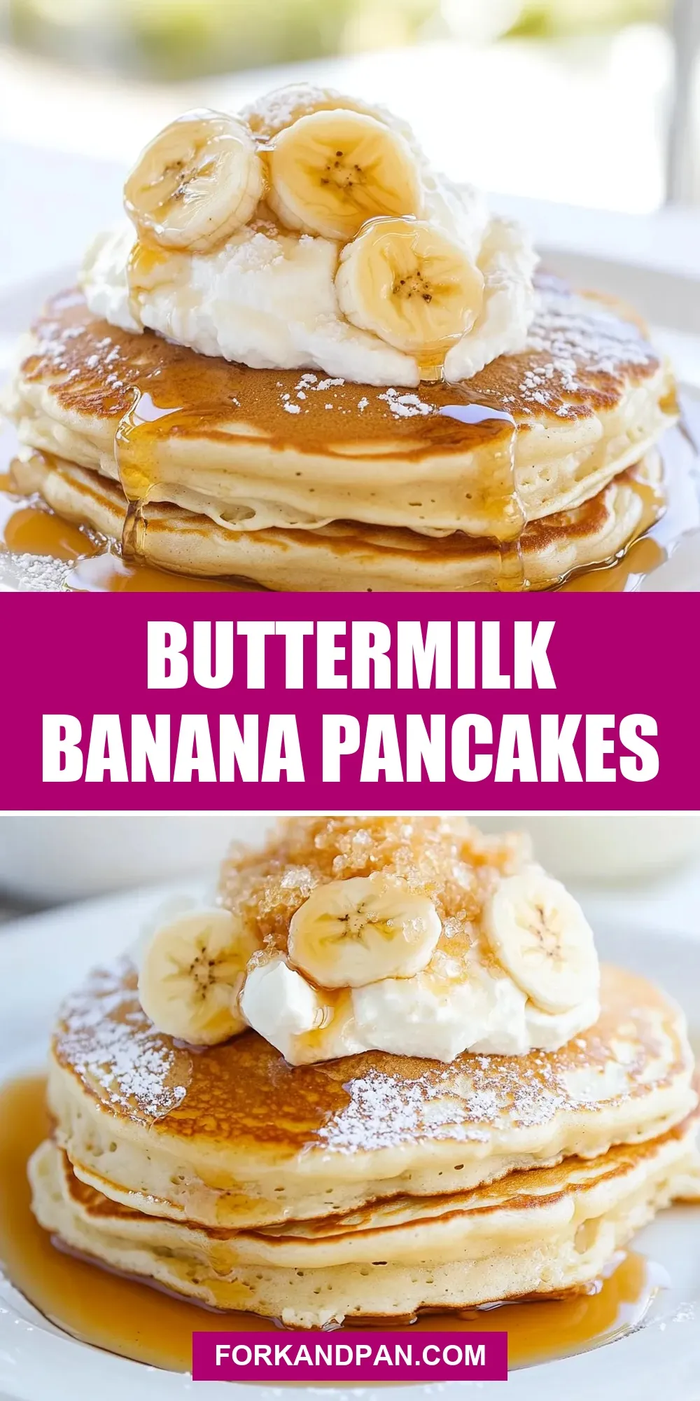Homemade Buttermilk Banana Pancakes