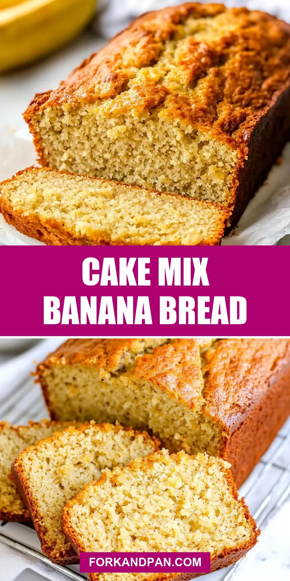 Healthy Cake Mix Banana Bread