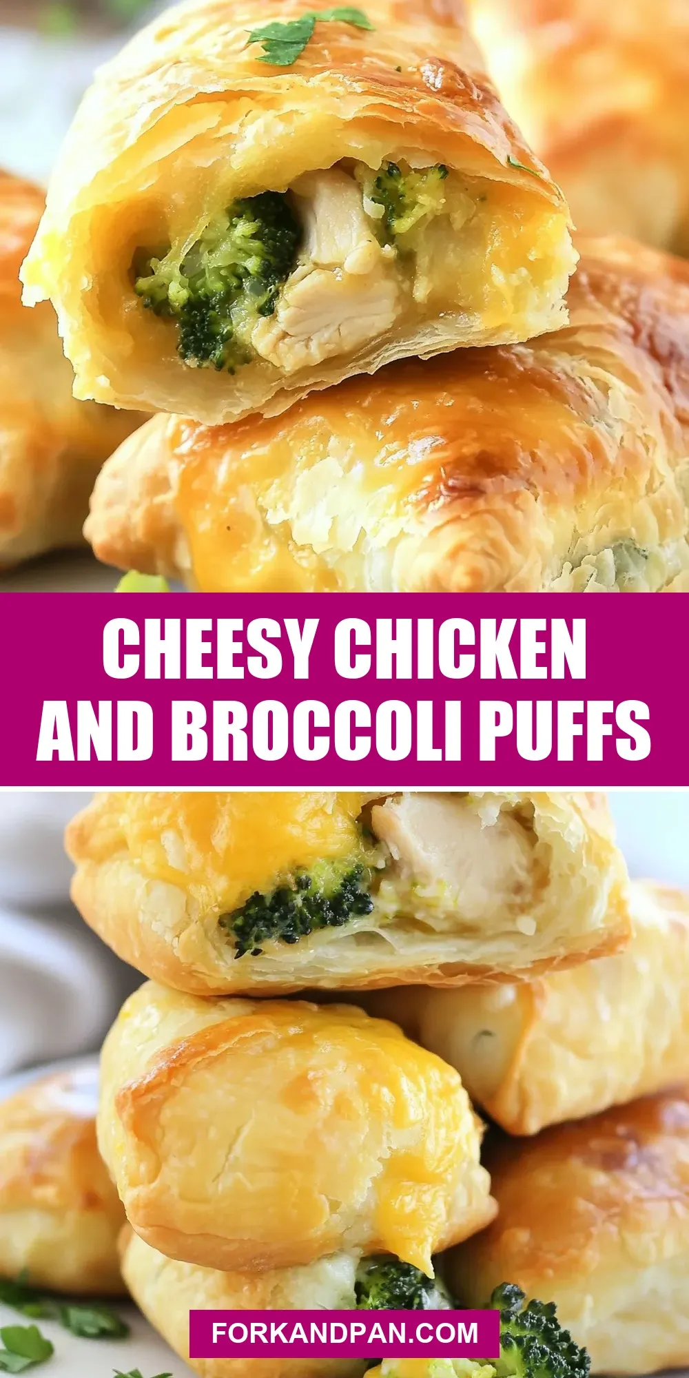 Creamy Cheesy Chicken And Broccoli Puffs