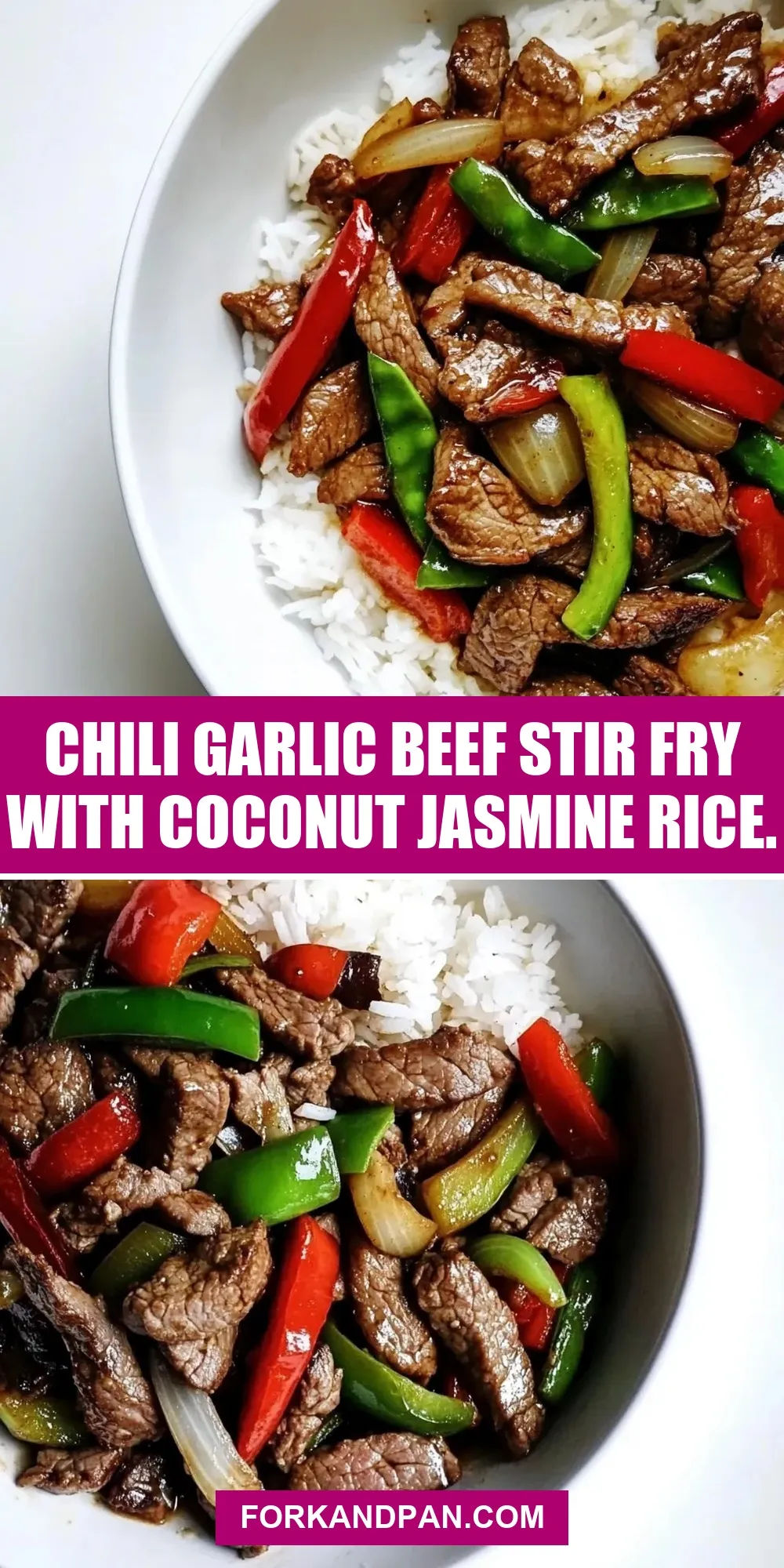 Chili Garlic Beef Stir Fry With Coconut Jasmine Rice. (Fresh & Delicious)