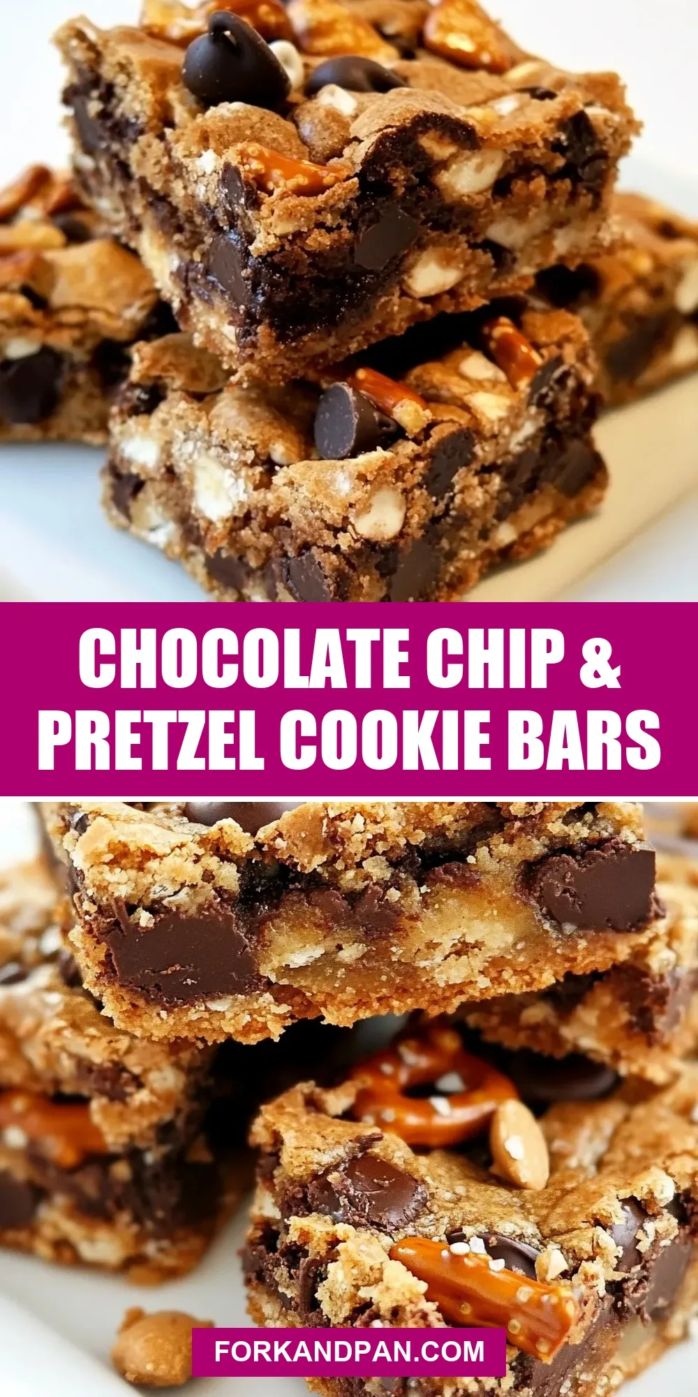 Chocolate Chip & Pretzel Cookie Bars Recipe