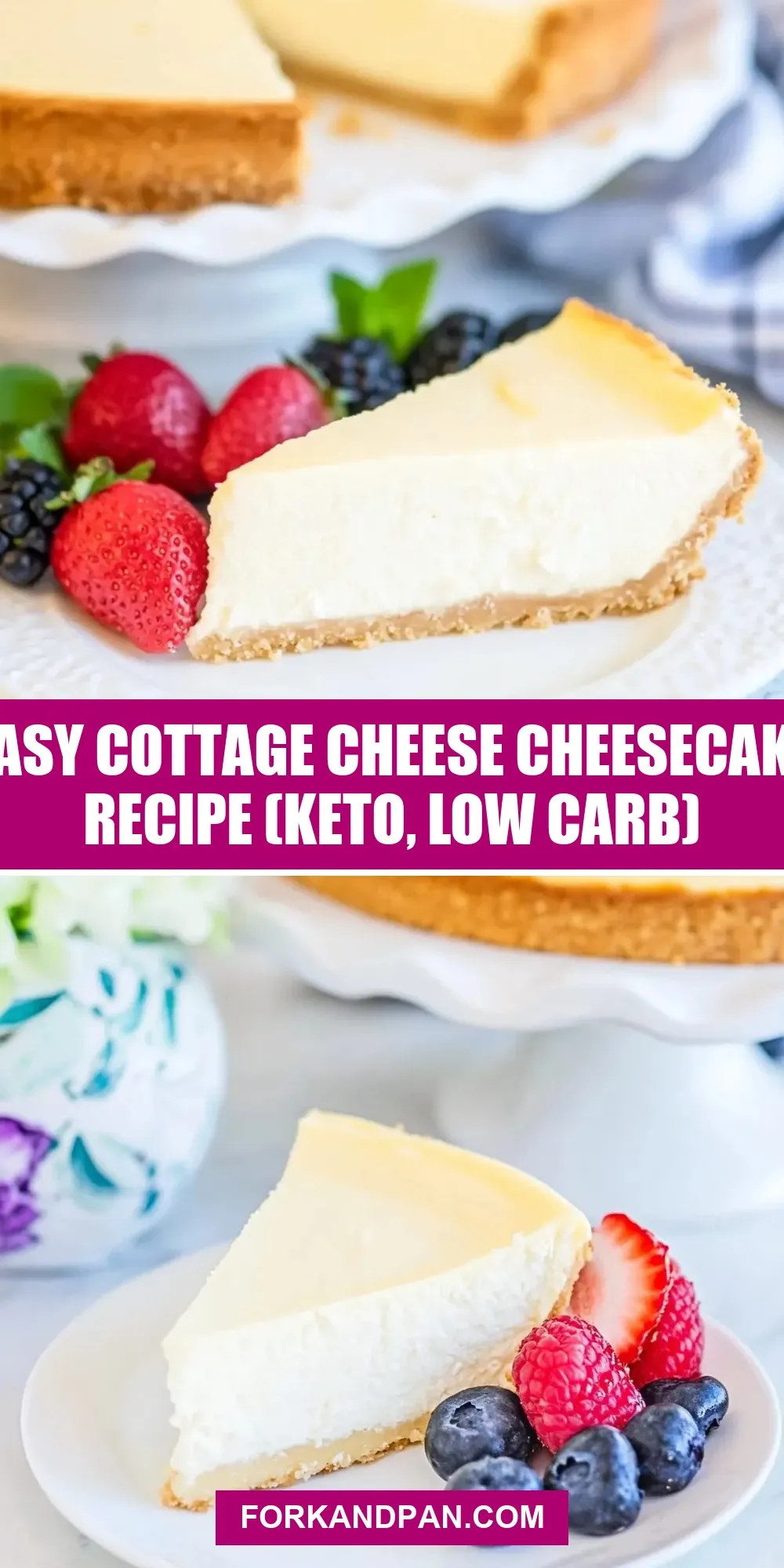 The Best Easy Cottage Cheese Cheesecake (Keto, Low Carb) Ever