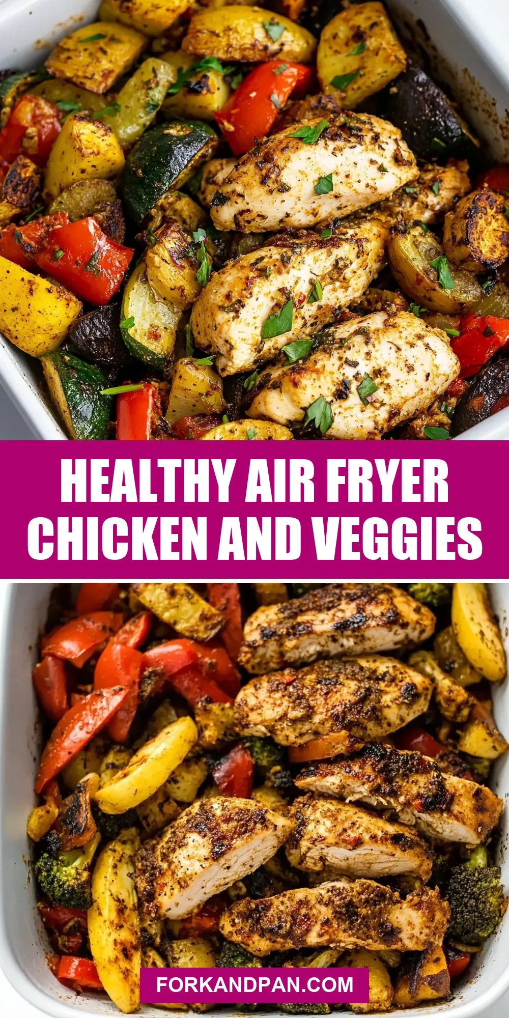 Easy Healthy Air Fryer Chicken And Veggies Recipe