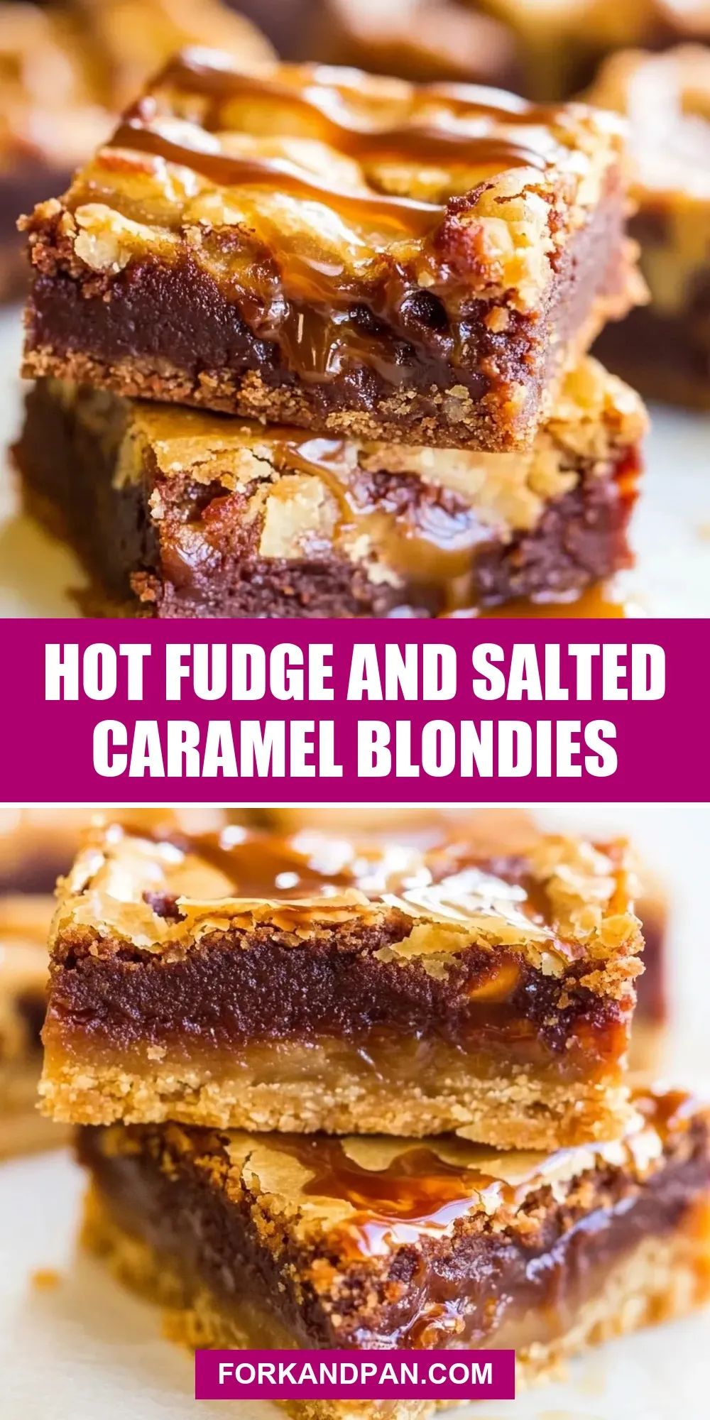 Hot Fudge And Salted Caramel Blondies Recipe