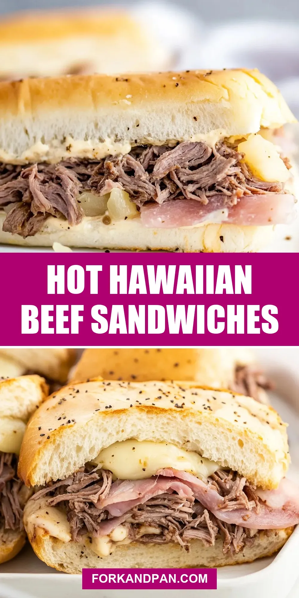 Creamy Hot Hawaiian Beef Sandwiches
