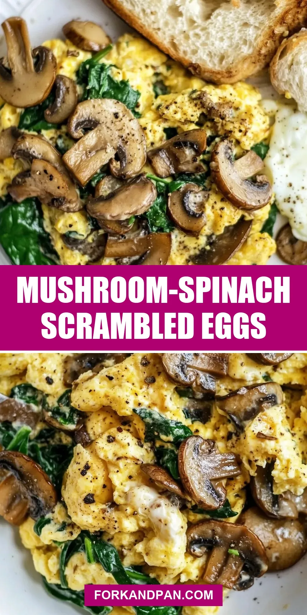 Easy Mushroom-Spinach Scrambled Eggs Recipe
