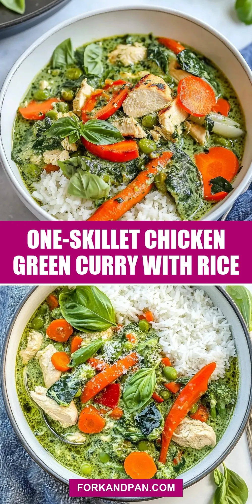 One-Skillet Chicken Green Curry With Rice (Homemade & Delicious)