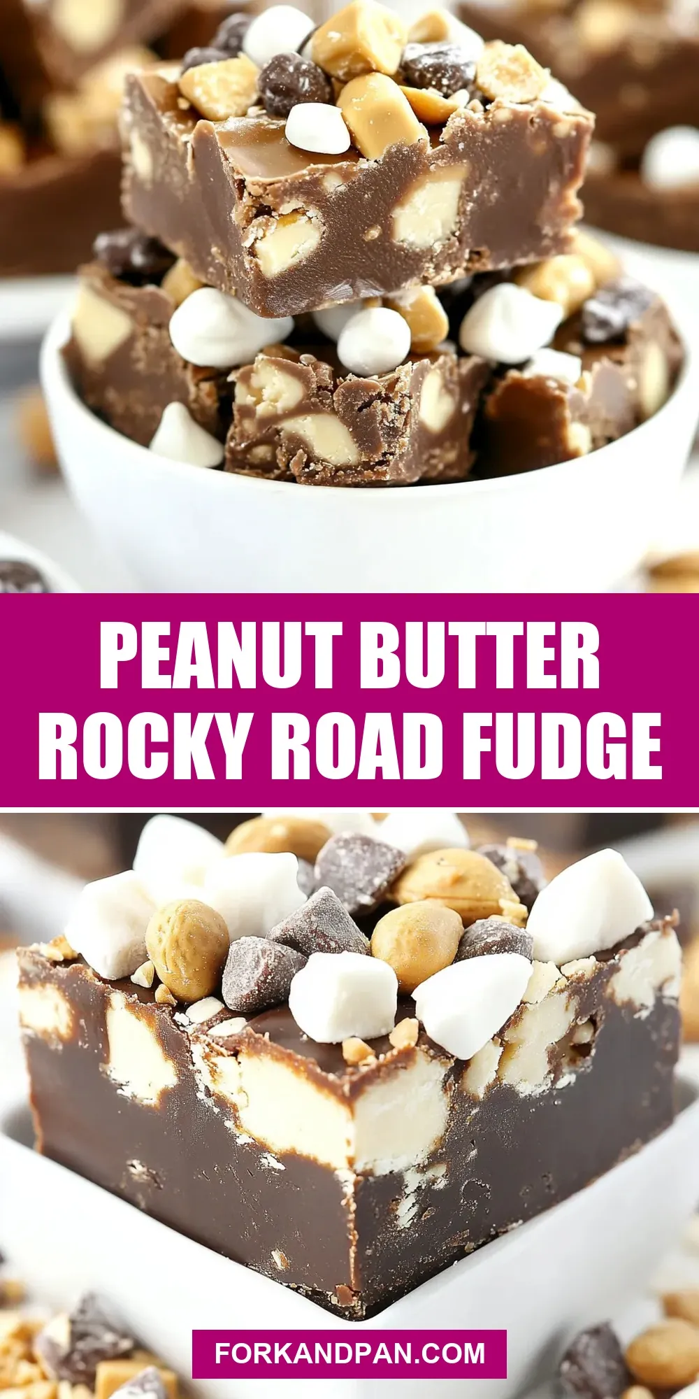 Healthy Peanut Butter Rocky Road Fudge