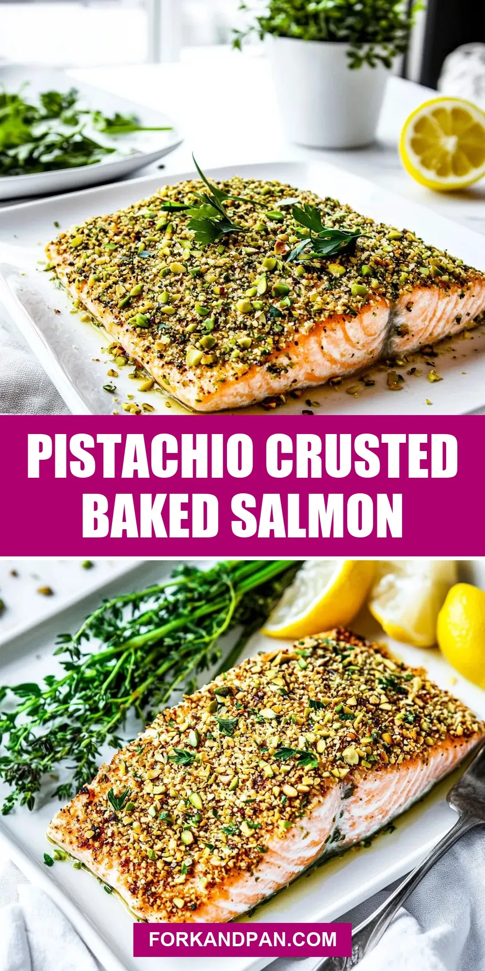 The Best Pistachio Crusted Baked Salmon Ever