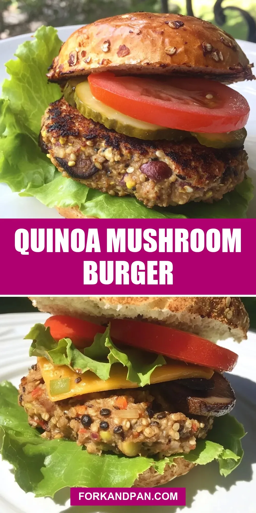 The Best Quinoa Mushroom Burger Ever