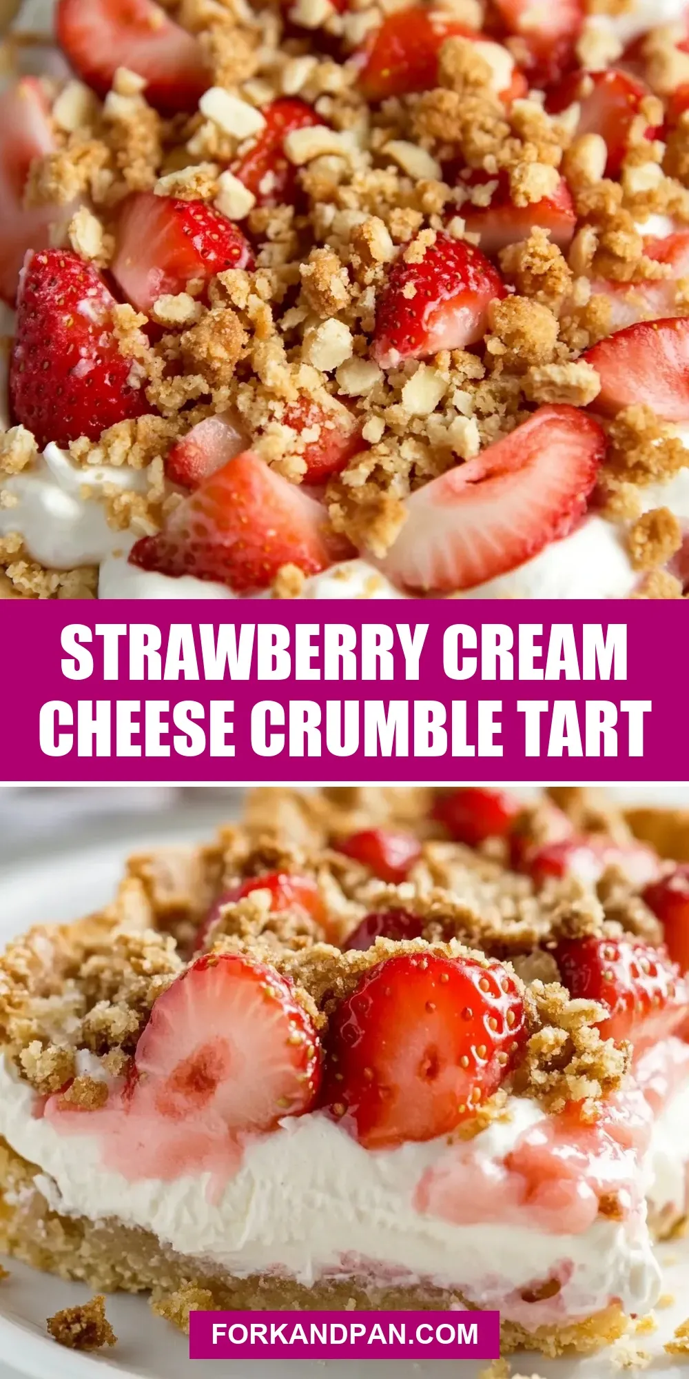 Easy Strawberry Cream Cheese Crumble Tart Recipe