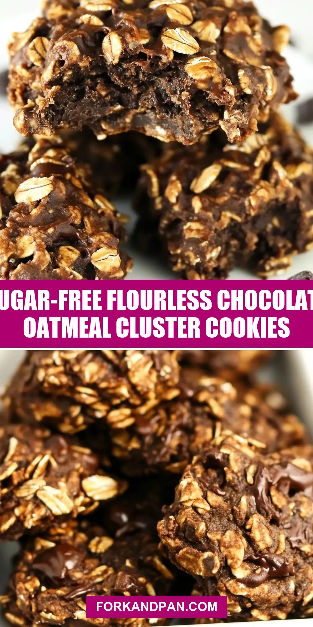 Sugar-Free Flourless Chocolate Oatmeal Cluster Cookies (Creamy & Delicious)