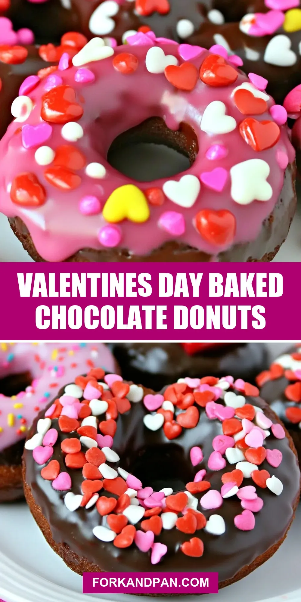 Valentines Day Baked Chocolate Donuts Recipe