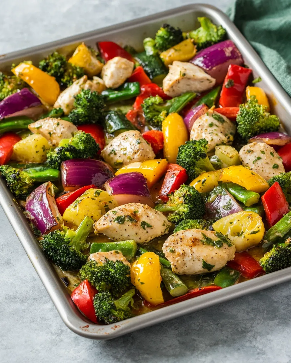 homemade 15 Minute Sheet Pan Garlic Ranch Chicken and Veggies photo