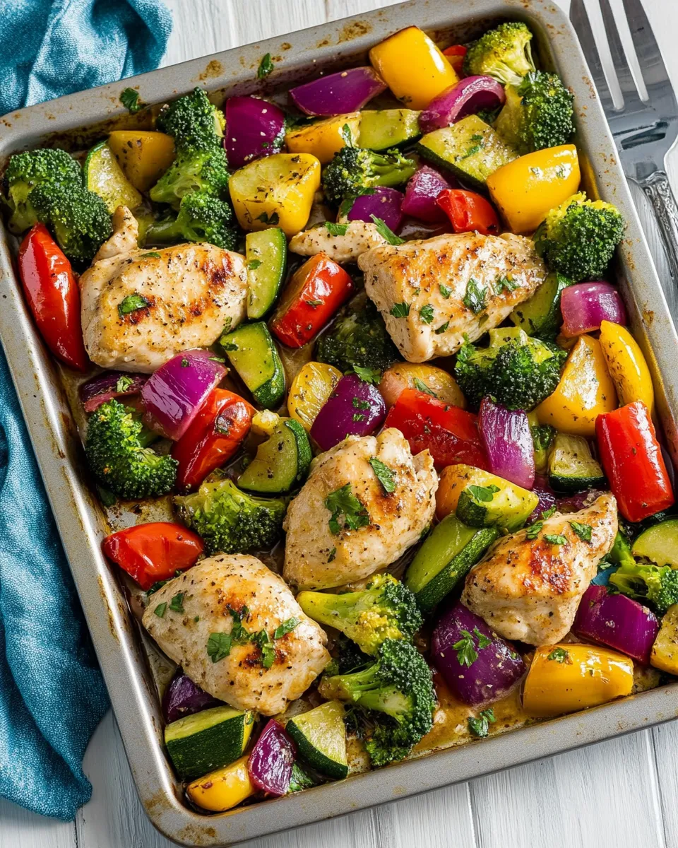 easy 15 Minute Sheet Pan Garlic Ranch Chicken and Veggies picture