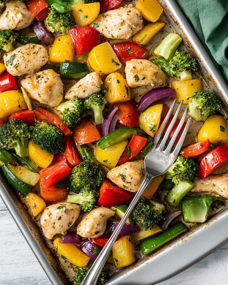 delicious 15 Minute Sheet Pan Garlic Ranch Chicken and Veggies shot