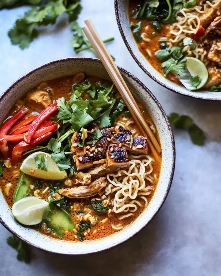 homemade 30 Minute Thai Peanut Chicken Ramen. photo