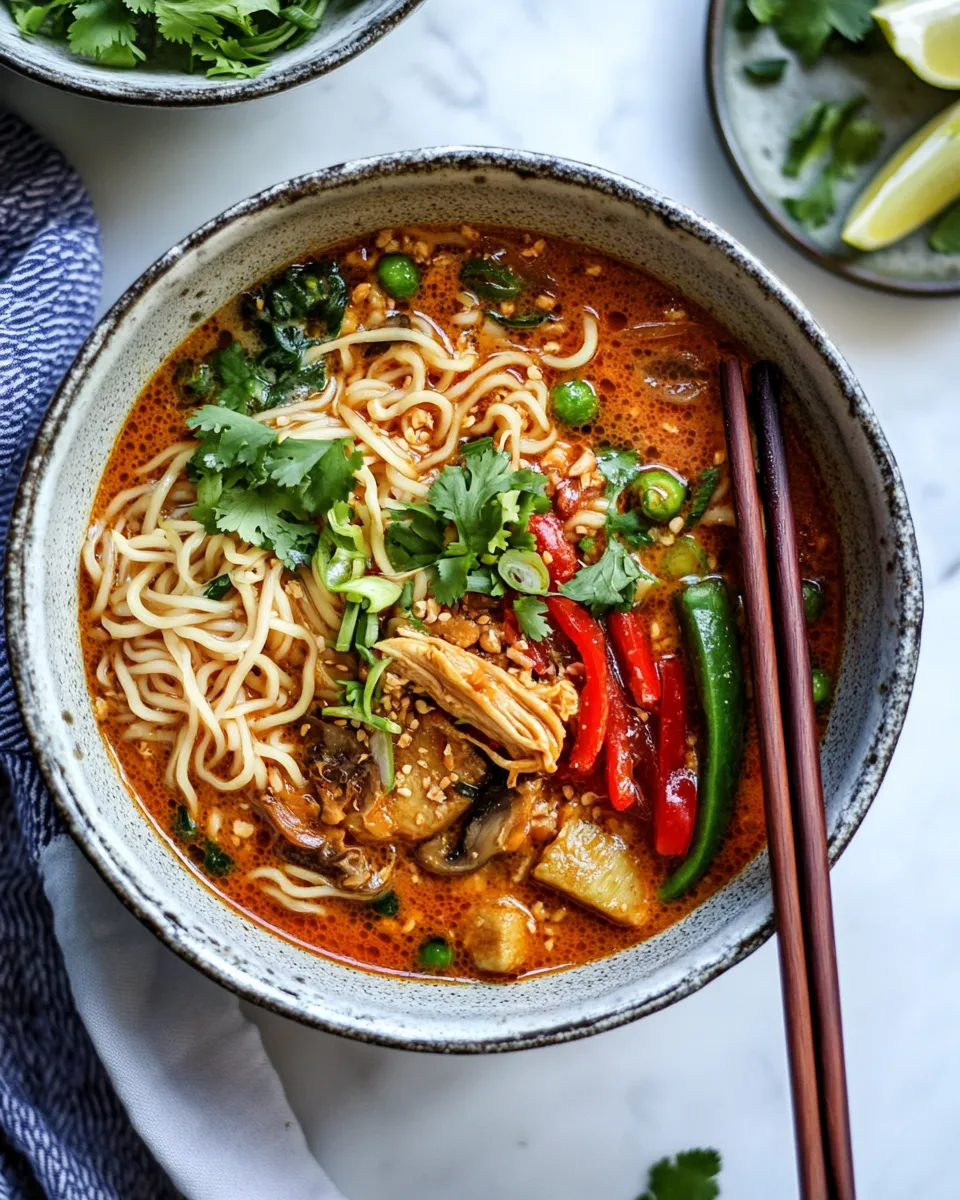 easy 30 Minute Thai Peanut Chicken Ramen. picture