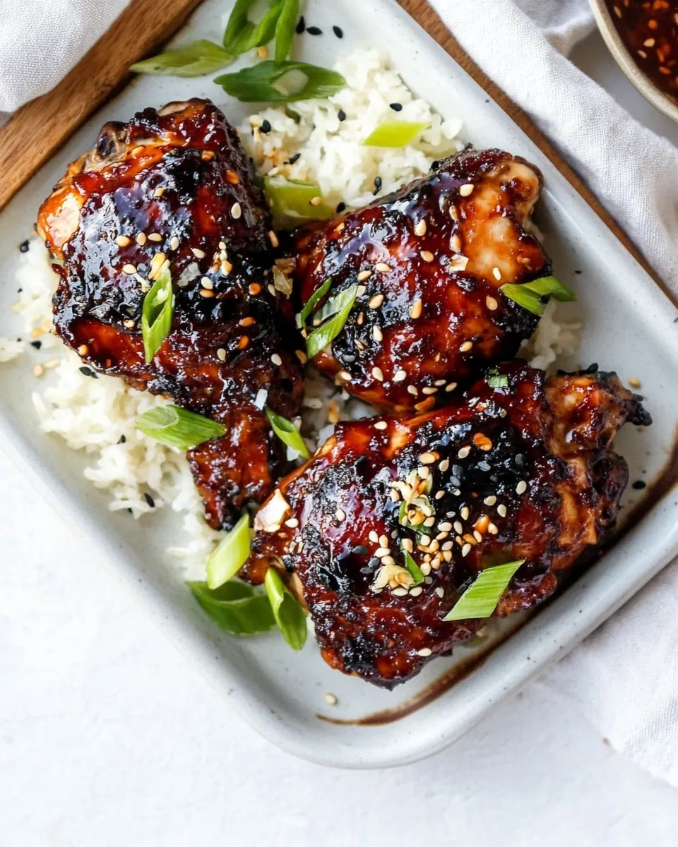 Easy Air Fryer Asian-Glazed Boneless Chicken Thighs recipe image