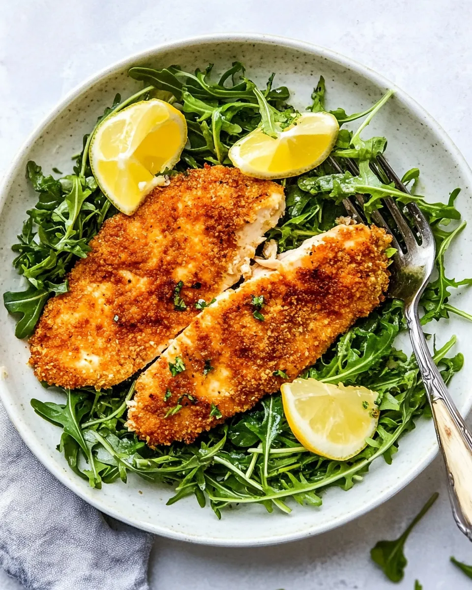 Classic Air Fryer Chicken Milanese with Baby Arugula image