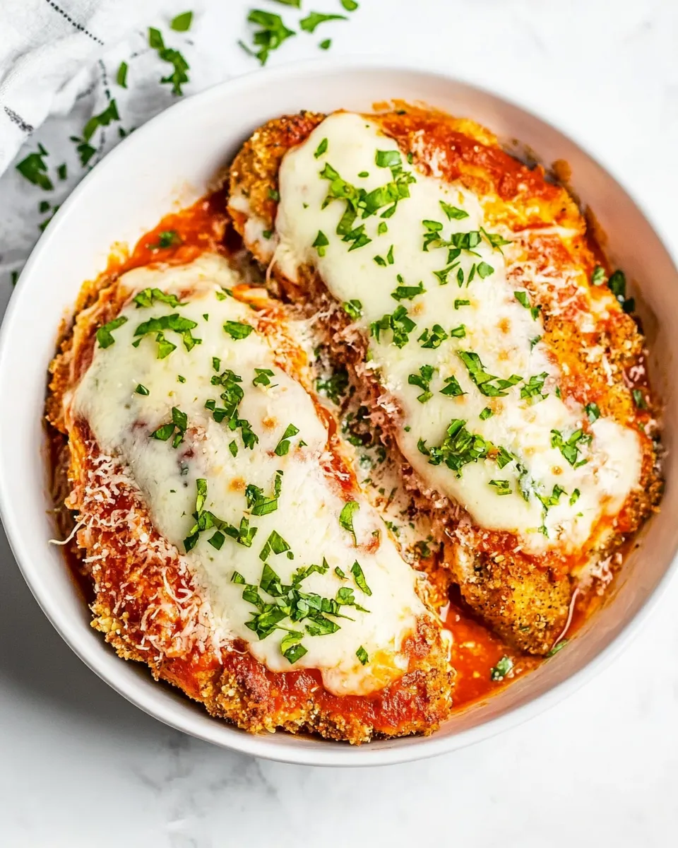 Delicious Air Fryer Chicken Parmesan plate image