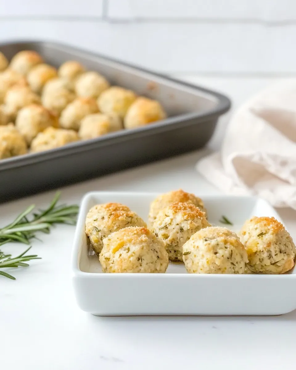Homemade Baked Chicken Meatballs with Parmesan and Rosemary photo