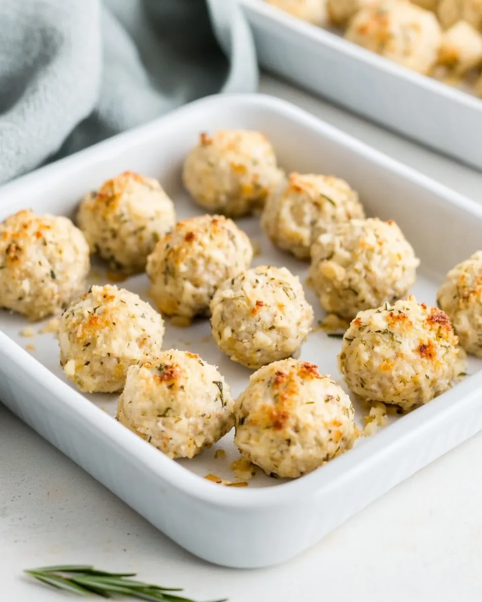 Easy Baked Chicken Meatballs with Parmesan and Rosemary recipe image