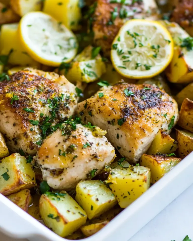 Homemade Baked Lemon Chicken and Potatoes photo