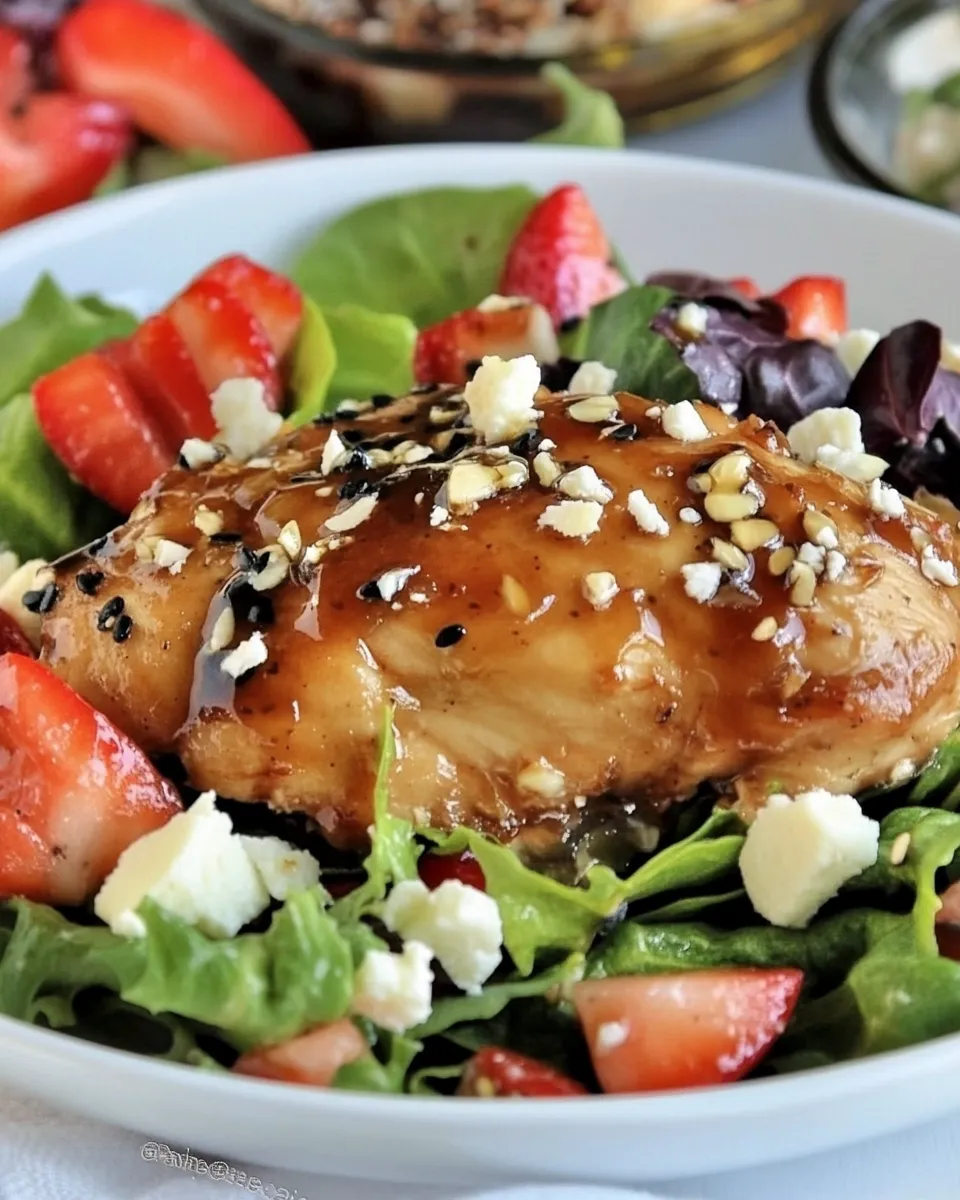 Classic Balsamic Marinated Chicken Over Salad image