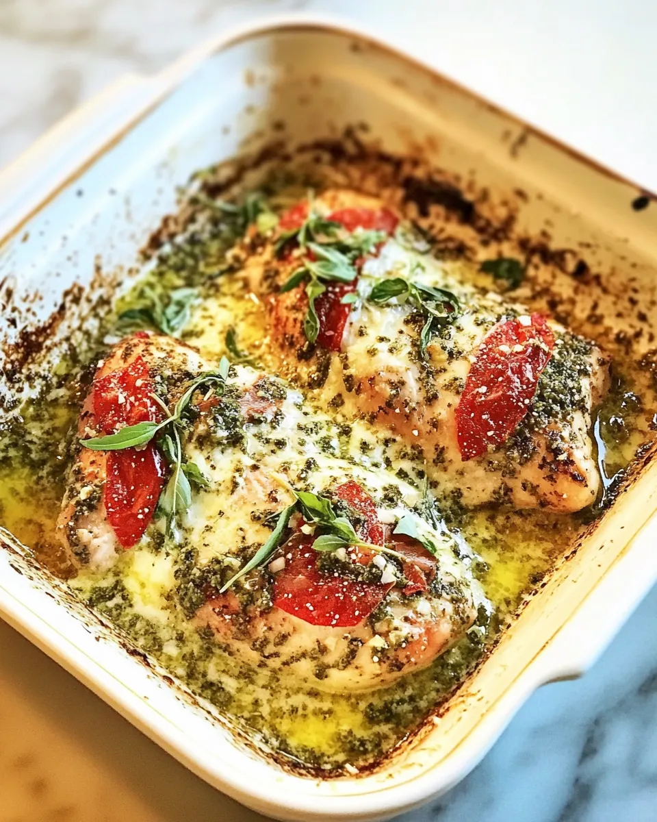 Delicious Basil Pesto Chicken plate image