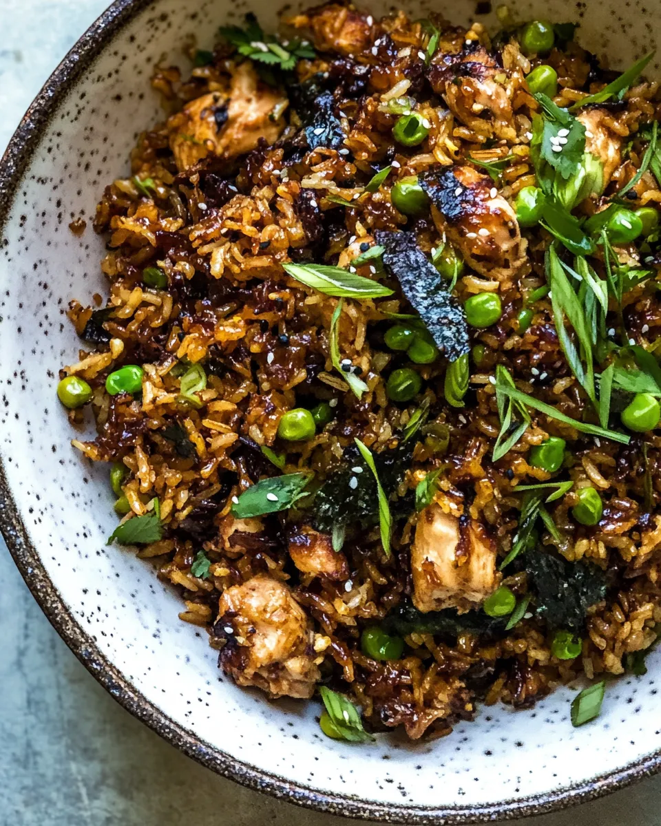 delicious Better Than Takeout Sesame Ginger Chicken Fried Rice. shot