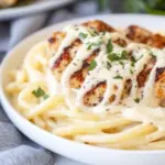 Homemade Blackened Chicken Alfredo Pasta photo