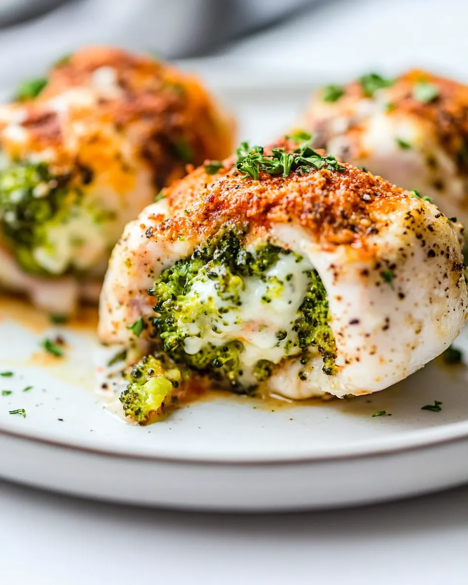 Homemade Broccoli and Cheese Stuffed Chicken (Oven or Air Fryer) photo