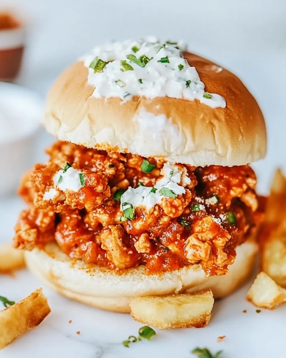 Homemade Buffalo Chicken Sloppy Joes photo
